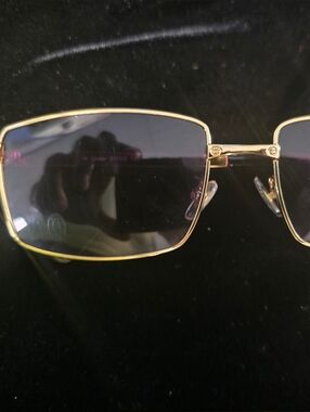 Cartier Gold Frame Sunglasses with Gradient Gray Lenses
